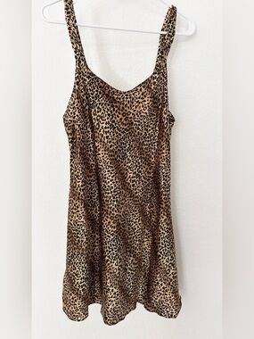 Leopard Print Chemise Slip - Black & Tan